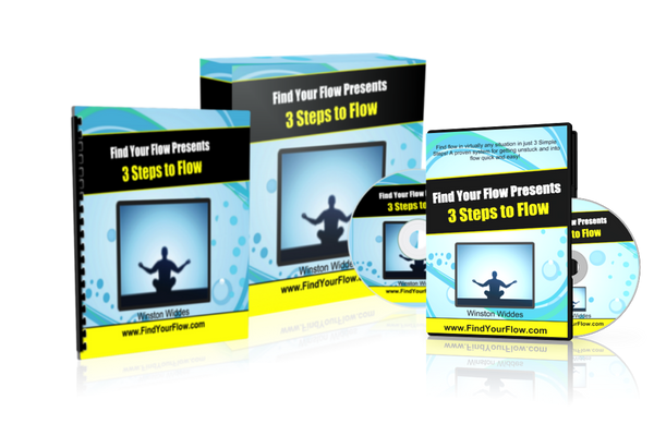 Find Your Flow® - 3 Steps to Flow Training Program - image of the workbook, audio program, and training videos.